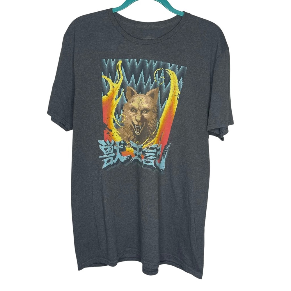 🤑 5/$25 SEGA Men’s Wear Wolf Gray Short Sleeve Graphic Tee Shirt